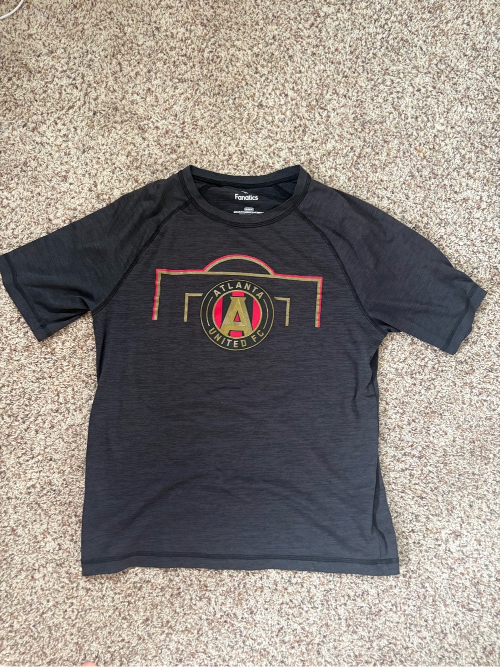 Fanatics Black Atlanta United FC Short Sleeve Tee with Red & Gold Logo